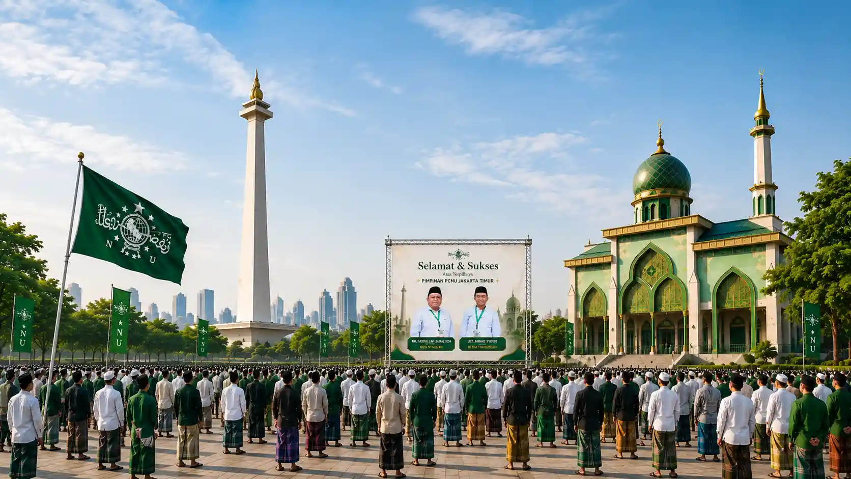 Kebersamaan pengurus dan warga PCNU Pengurus Cabang Kabupaten Toba